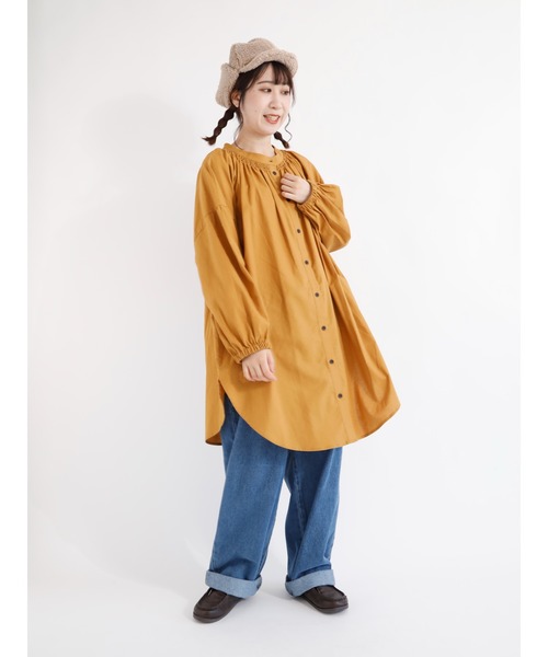 Samansa Mos2(サマンサ モスモス)の「ダブルシャーリングチュニック(シャツ/ブラウス・レディース・オフホワイト/マスタード・フリ-)」の9枚目の写真