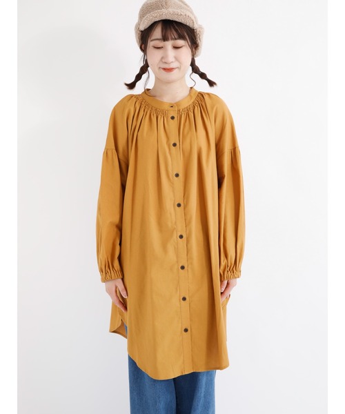 Samansa Mos2(サマンサ モスモス)の「ダブルシャーリングチュニック(シャツ/ブラウス・レディース・オフホワイト/マスタード・フリ-)」の10枚目の写真