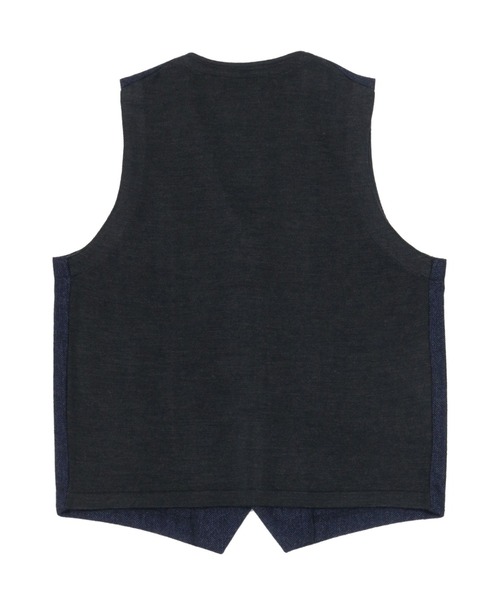 TOKYO SHIRTS（トウキョウシャツ）の「前身布帛ヘリンボーン ニットジレ（ベスト・メンズ・ネイビー・M/LL/XL/L）」の3枚目の写真