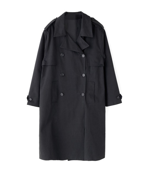 minsobi（ミンソビ）の「ダブルトレンチコート（トレンチコート・メンズ・ブラック・FREE）」の14枚目の写真