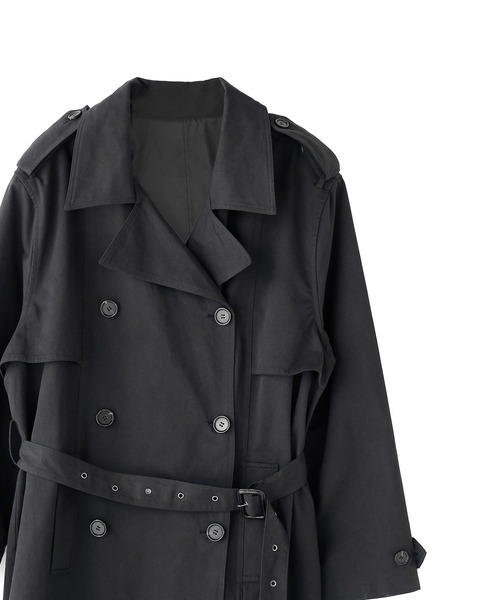 minsobi（ミンソビ）の「ダブルトレンチコート（トレンチコート・メンズ・ブラック・FREE）」の17枚目の写真