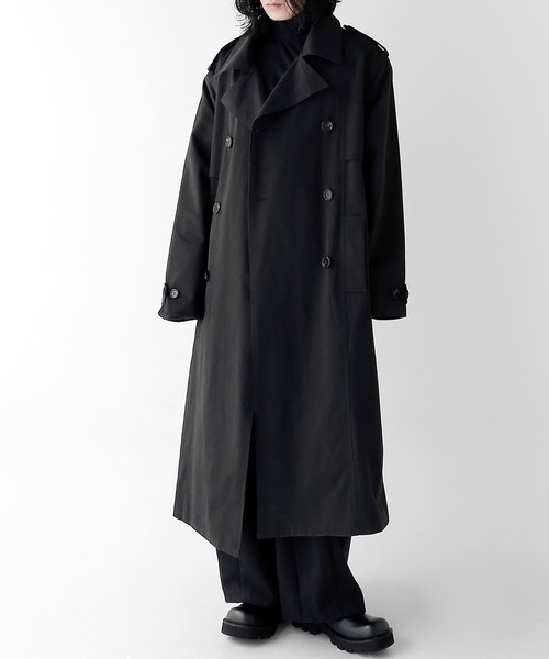 minsobi（ミンソビ）の「ダブルトレンチコート（トレンチコート・メンズ・ブラック・FREE）」の3枚目の写真