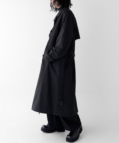 minsobi（ミンソビ）の「ダブルトレンチコート（トレンチコート・メンズ・ブラック・FREE）」の5枚目の写真