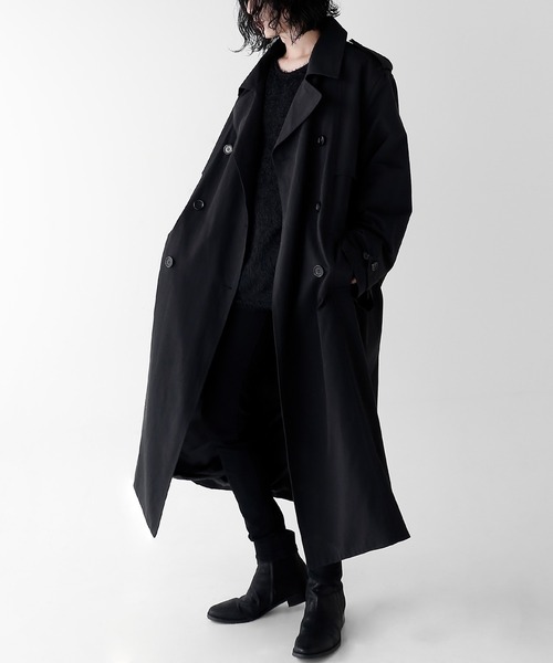 minsobi（ミンソビ）の「ダブルトレンチコート（トレンチコート・メンズ・ブラック・FREE）」の11枚目の写真