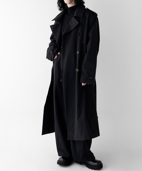 minsobi（ミンソビ）の「ダブルトレンチコート（トレンチコート・メンズ・ブラック・FREE）」の9枚目の写真