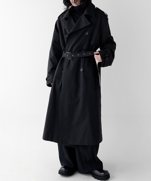 minsobi（ミンソビ）の「ダブルトレンチコート（トレンチコート・メンズ・ブラック・FREE）」の21枚目の写真