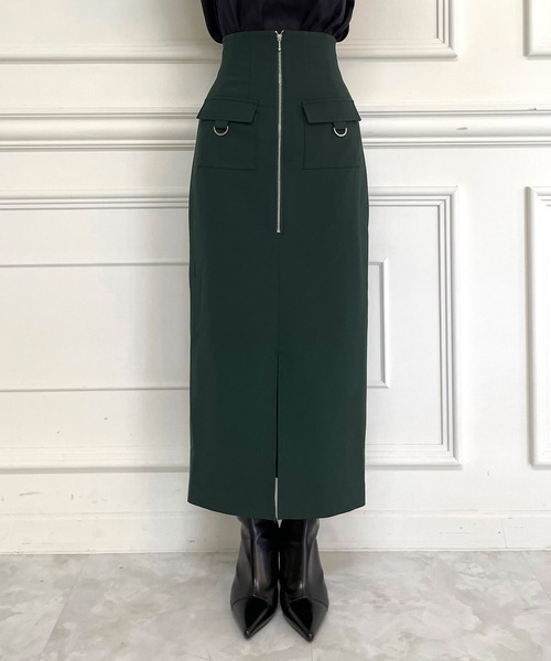 ROYAL PARTY(ロイヤルパーティー)の「フロントZIPハイウエストタイトスカート(スカート・レディース・アイボリー/ブラック/グリーン/チャコールグレー/ベージュ・マルチサイズ)」の11枚目の写真