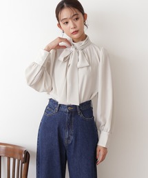 N.（N. Natural Beauty Basic） | 【追加生産】◆ボウタイ付スタンドネックブラウス(シャツ/ブラウス)