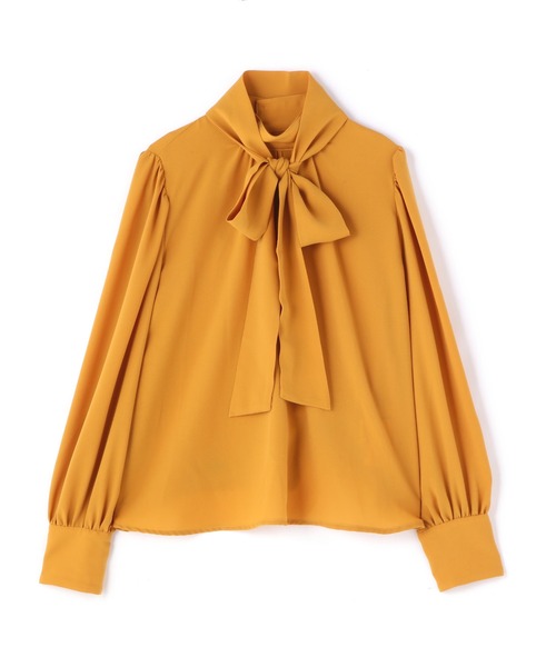 N.（N. Natural Beauty Basic）（エヌエヌナチュラルビューティーベーシック）の「【追加生産】◆ボウタイ付スタンドネックブラウス（シャツ/ブラウス・レディース・グレー/オフホワイト/マスタード/ネイビー/イエロー・MEDIUM）」の13枚目の写真