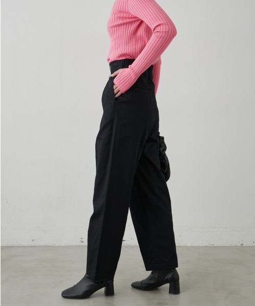 Aunt Marie's（アントマリーズ）の「ハイウエストタックチノパンツ（チノパンツ・レディース・ブラック/ダークベージュ/カーキ/グレー/ピンク・マルチサイズ）」の12枚目の写真