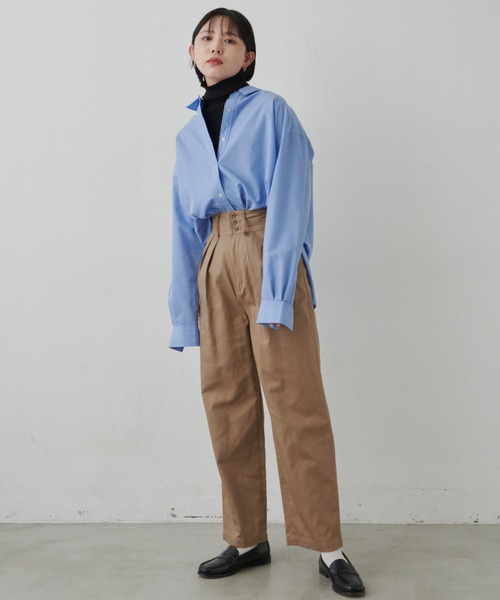 Aunt Marie's（アントマリーズ）の「ハイウエストタックチノパンツ（チノパンツ・レディース・ブラック/ダークベージュ/カーキ/グレー/ピンク・マルチサイズ）」の14枚目の写真