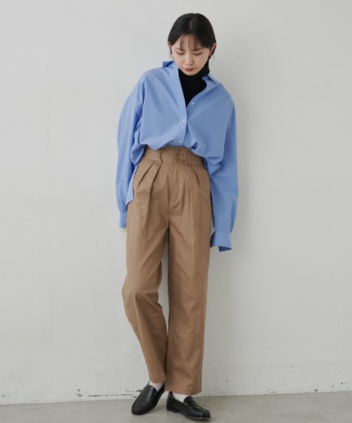 Aunt Marie's（アントマリーズ）の「ハイウエストタックチノパンツ（チノパンツ・レディース・ブラック/ダークベージュ/カーキ/グレー/ピンク・マルチサイズ）」の15枚目の写真