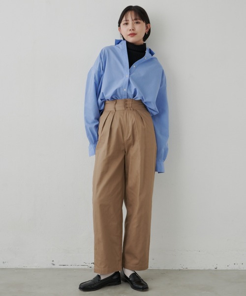 Aunt Marie's（アントマリーズ）の「ハイウエストタックチノパンツ（チノパンツ・レディース・ブラック/ダークベージュ/カーキ/グレー/ピンク・マルチサイズ）」の13枚目の写真