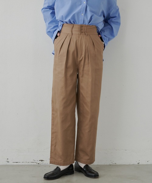 Aunt Marie's（アントマリーズ）の「ハイウエストタックチノパンツ（チノパンツ・レディース・ブラック/ダークベージュ/カーキ/グレー/ピンク・マルチサイズ）」の17枚目の写真