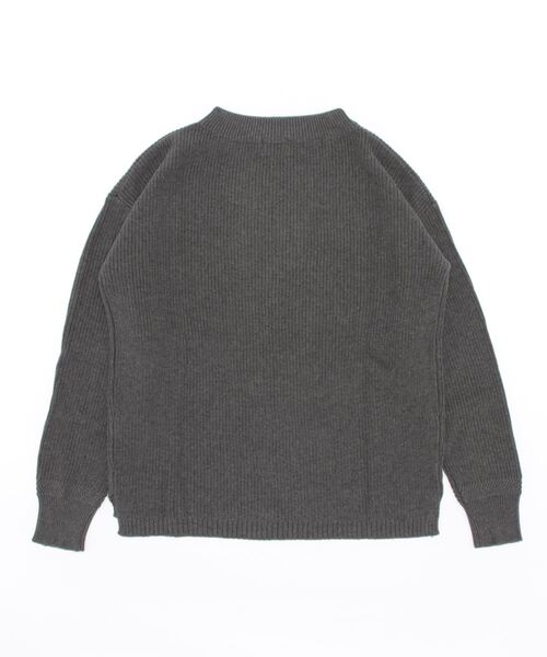 BROOKLYN OVERALL（ブルックリンオーバーオール）の「片畦編ニットプルオーバー（ニット/セーター・レディース・カーキ/チャコールグレー/ベージュ・FREE）」の4枚目の写真