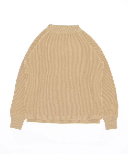 BROOKLYN OVERALL（ブルックリンオーバーオール）の「片畦編ニットプルオーバー（ニット/セーター・レディース・カーキ/チャコールグレー/ベージュ・FREE）」の6枚目の写真