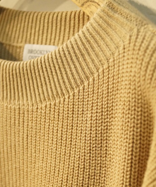 BROOKLYN OVERALL（ブルックリンオーバーオール）の「片畦編ニットプルオーバー（ニット/セーター・レディース・カーキ/チャコールグレー/ベージュ・FREE）」の9枚目の写真
