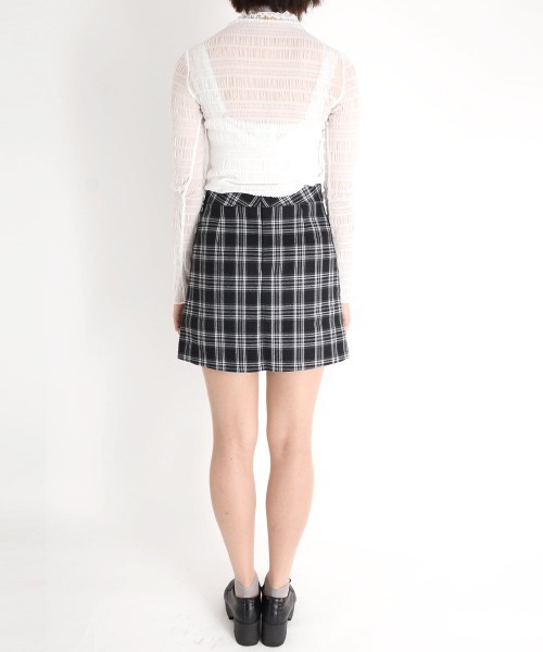 urge:(アージコロン )の「【URGE:】 チェック柄 台形 ミニスカート(スカート・レディース・ネイビー/ブラック/レッド・SMALL/MEDIUM/LARGE)」の14枚目の写真