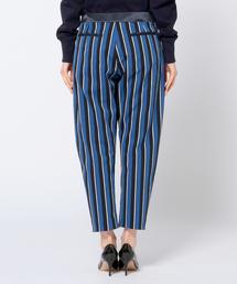 ドゥロワー drawer パンツ ストライプ ボーダー リネン ブラミンク