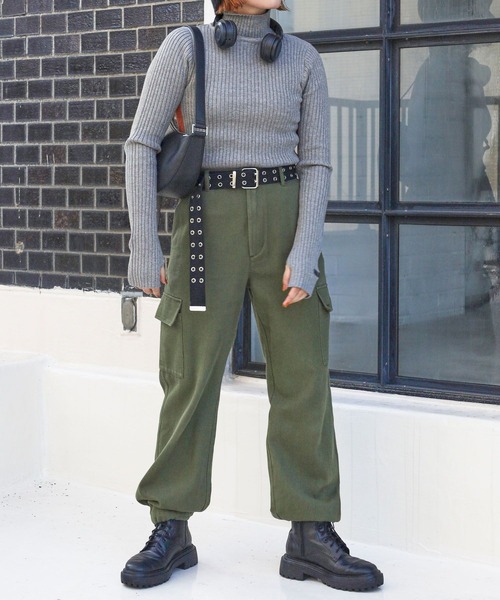 PBLIM（ページボーイリム）の「PAGEBOYLIM/サイドラインリブニット（ニット/セーター・レディース・ブラック/グレー/オフホワイト・FREE）」の22枚目の写真