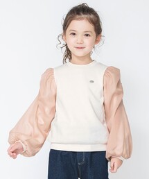 BRANSHES | 【あったか】袖シフォン裏起毛トレーナー(スウェット)