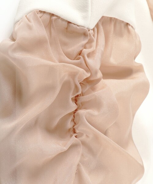 BRANSHES(ブランシェス)の「【あったか】袖シフォン裏起毛トレーナー(スウェット・キッズ・ライトグリーン/アイボリー・150/120/100/90/140/110/130)」の7枚目の写真