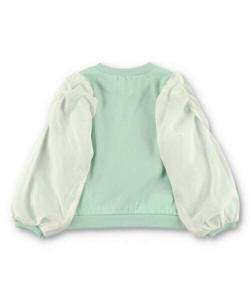 BRANSHES(ブランシェス)の「【あったか】袖シフォン裏起毛トレーナー(スウェット・キッズ・ライトグリーン/アイボリー・150/120/100/90/140/110/130)」の17枚目の写真