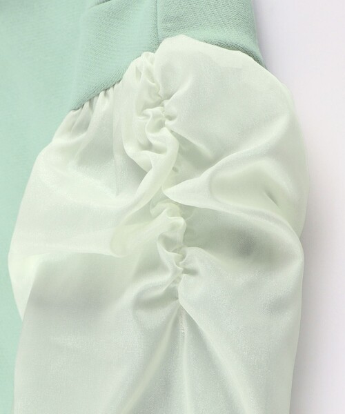 BRANSHES(ブランシェス)の「【あったか】袖シフォン裏起毛トレーナー(スウェット・キッズ・ライトグリーン/アイボリー・150/120/100/90/140/110/130)」の11枚目の写真