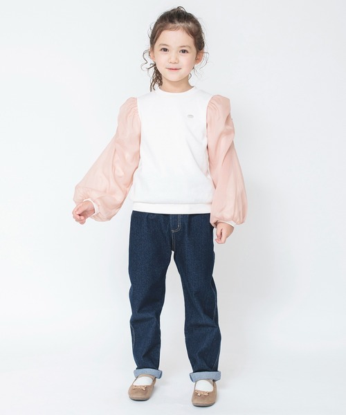 BRANSHES(ブランシェス)の「【あったか】袖シフォン裏起毛トレーナー(スウェット・キッズ・ライトグリーン/アイボリー・150/120/100/90/140/110/130)」の15枚目の写真