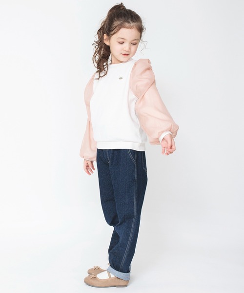 BRANSHES(ブランシェス)の「【あったか】袖シフォン裏起毛トレーナー(スウェット・キッズ・ライトグリーン/アイボリー・150/120/100/90/140/110/130)」の21枚目の写真