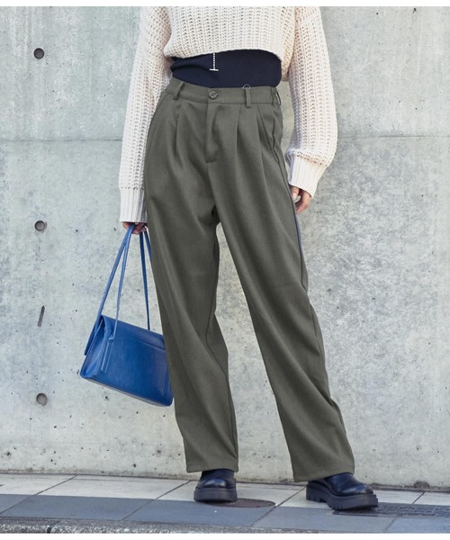 ANAP(アナップ)の「起毛シンプルタックパンツ(その他パンツ・レディース・ダークグレー/アイボリー/ブラック・S/M)」の3枚目の写真