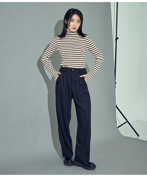ANAP(アナップ)の「起毛シンプルタックパンツ(その他パンツ・レディース・ダークグレー/アイボリー/ブラック・S/M)」の6枚目の写真