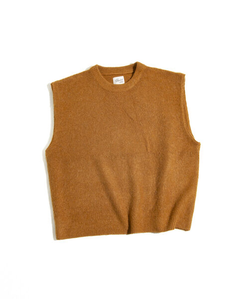 GLOSTER(グロスター)の「【GLOSTER/グロスター】シャギーモヘヤ ニットベスト ワイドフィット チェック/無地(ベスト・メンズ・ブラック/ベージュ系その他/キャメル・S/M/L)」の5枚目の写真