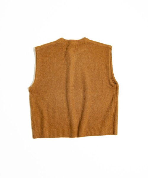 GLOSTER(グロスター)の「【GLOSTER/グロスター】シャギーモヘヤ ニットベスト ワイドフィット チェック/無地(ベスト・メンズ・ブラック/ベージュ系その他/キャメル・S/M/L)」の7枚目の写真