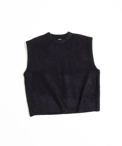 GLOSTER(グロスター)の「【GLOSTER/グロスター】シャギーモヘヤ ニットベスト ワイドフィット チェック/無地(ベスト・メンズ・ブラック/ベージュ系その他/キャメル・S/M/L)」の8枚目の写真