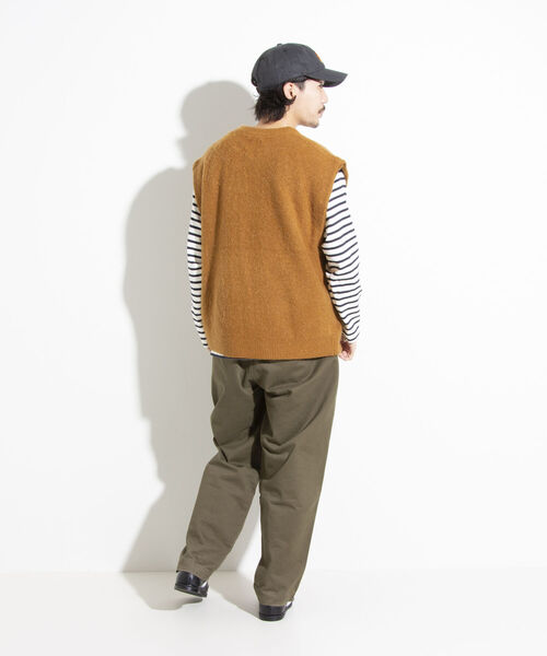 GLOSTER(グロスター)の「【GLOSTER/グロスター】シャギーモヘヤ ニットベスト ワイドフィット チェック/無地(ベスト・メンズ・ブラック/ベージュ系その他/キャメル・S/M/L)」の17枚目の写真