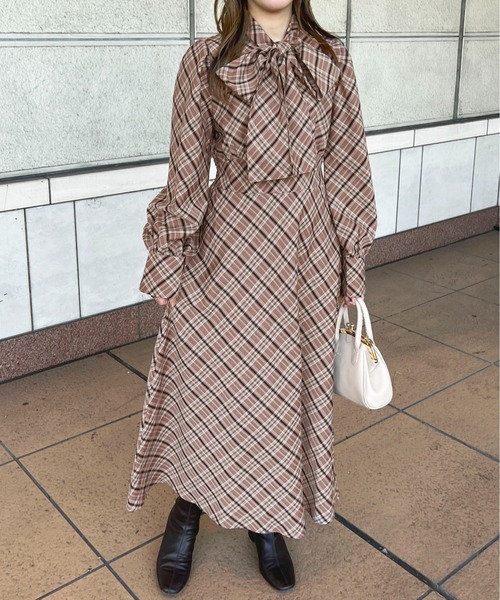チェックボウタイワンピース【ZOZOTOWN限定アイテム