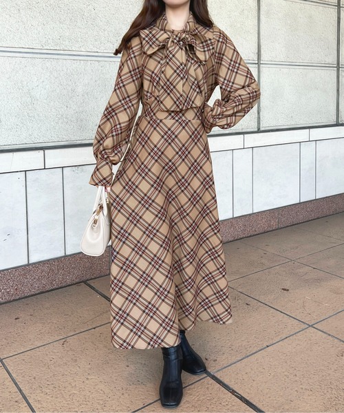 チェックボウタイワンピース【ZOZOTOWN限定アイテム】（ワンピース