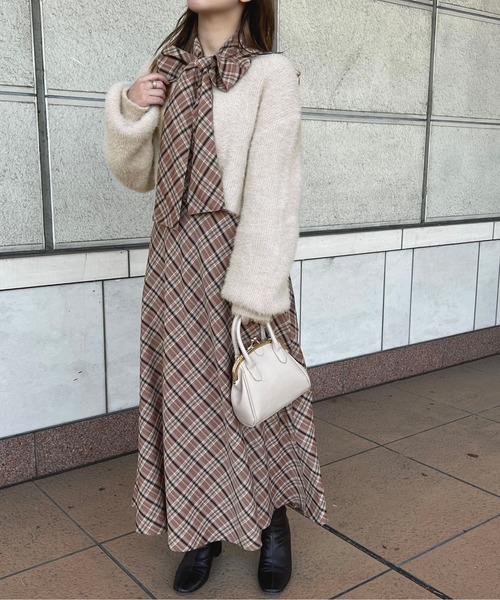 チェックボウタイワンピース【ZOZOTOWN限定アイテム】（ワンピース