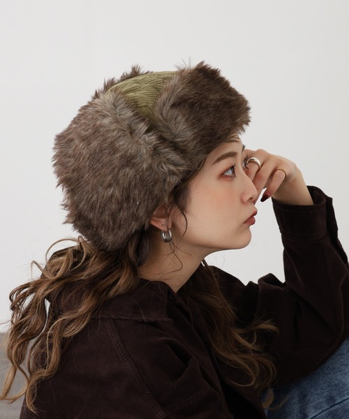 Well-Tailored（ウェルテイラード）の「Well-Tailored コーデュロイ フライトキャップ（キャップ・メンズ・ブラック/ブラウン/カーキ・FREE）」の3枚目の写真