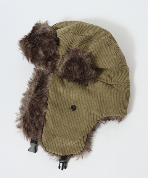 Well-Tailored（ウェルテイラード）の「Well-Tailored コーデュロイ フライトキャップ（キャップ・メンズ・ブラック/ブラウン/カーキ・FREE）」の8枚目の写真