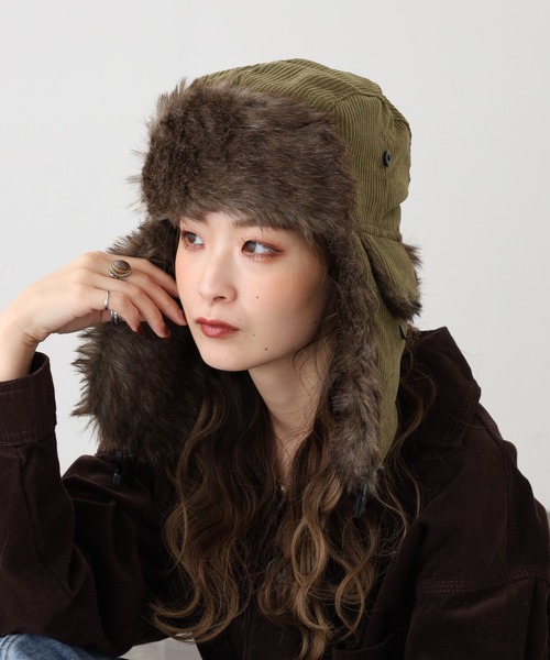 Well-Tailored（ウェルテイラード）の「Well-Tailored コーデュロイ フライトキャップ（キャップ・メンズ・ブラック/ブラウン/カーキ・FREE）」の5枚目の写真