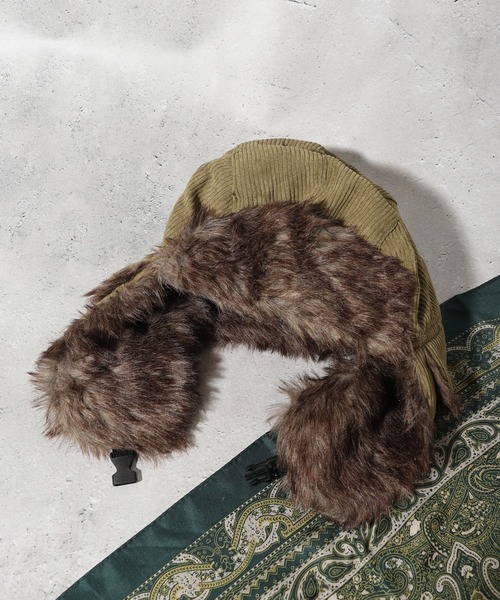 Well-Tailored（ウェルテイラード）の「Well-Tailored コーデュロイ フライトキャップ（キャップ・メンズ・ブラック/ブラウン/カーキ・FREE）」の4枚目の写真