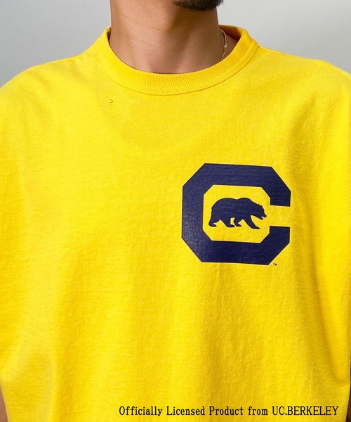 Champion(チャンピオン)の「CHAMPION/チャンピオン カレッジロゴTシャツ ボックスシルエット USAコットン/バインダーネック C5-X304(Tシャツ/カットソー・メンズ・ホワイト/ホワイト×ネイビー/イエロー/ネイビー・M/L/XL)」の11枚目の写真