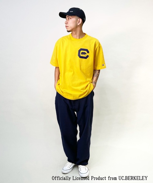 Champion(チャンピオン)の「CHAMPION/チャンピオン カレッジロゴTシャツ ボックスシルエット USAコットン/バインダーネック C5-X304(Tシャツ/カットソー・メンズ・ホワイト/ホワイト×ネイビー/イエロー/ネイビー・M/L/XL)」の10枚目の写真