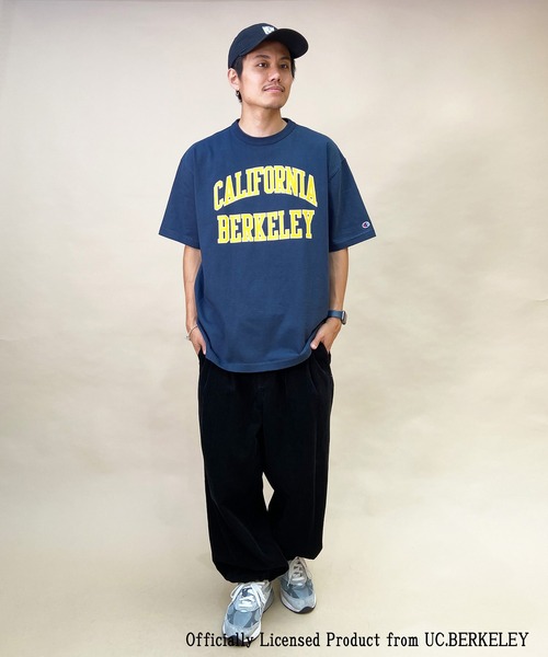 Champion(チャンピオン)の「CHAMPION/チャンピオン カレッジロゴTシャツ ボックスシルエット USAコットン/バインダーネック C5-X304(Tシャツ/カットソー・メンズ・ホワイト/ホワイト×ネイビー/イエロー/ネイビー・M/L/XL)」の15枚目の写真