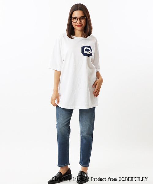 Champion(チャンピオン)の「CHAMPION/チャンピオン カレッジロゴTシャツ ボックスシルエット USAコットン/バインダーネック C5-X304(Tシャツ/カットソー・メンズ・ホワイト/ホワイト×ネイビー/イエロー/ネイビー・M/L/XL)」の19枚目の写真