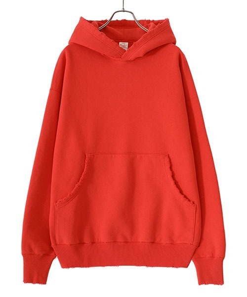 GOLD（ゴールド）の「東洋エンタープライズ GOLD / ゴールド：LOOPWHEEL SWEAT PULLOVER PARKA DAMAGE AGED：23A-GL69096[MUS]（パーカー・メンズ・ヘザーグレー/ブラック/レッド・L）」の14枚目の写真