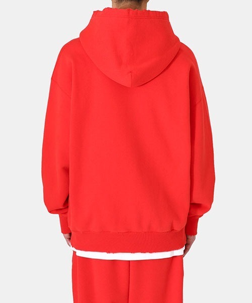 GOLD（ゴールド）の「東洋エンタープライズ GOLD / ゴールド：LOOPWHEEL SWEAT PULLOVER PARKA DAMAGE AGED：23A-GL69096[MUS]（パーカー・メンズ・ヘザーグレー/ブラック/レッド・L）」の6枚目の写真