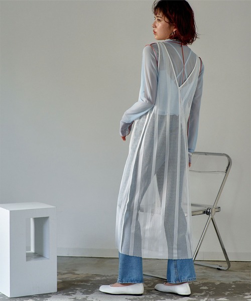 miette（ミエット）の「フロントホックVネックメッシュワンピース（ワンピース・レディース・ホワイト/ブラック・FREE）」の7枚目の写真